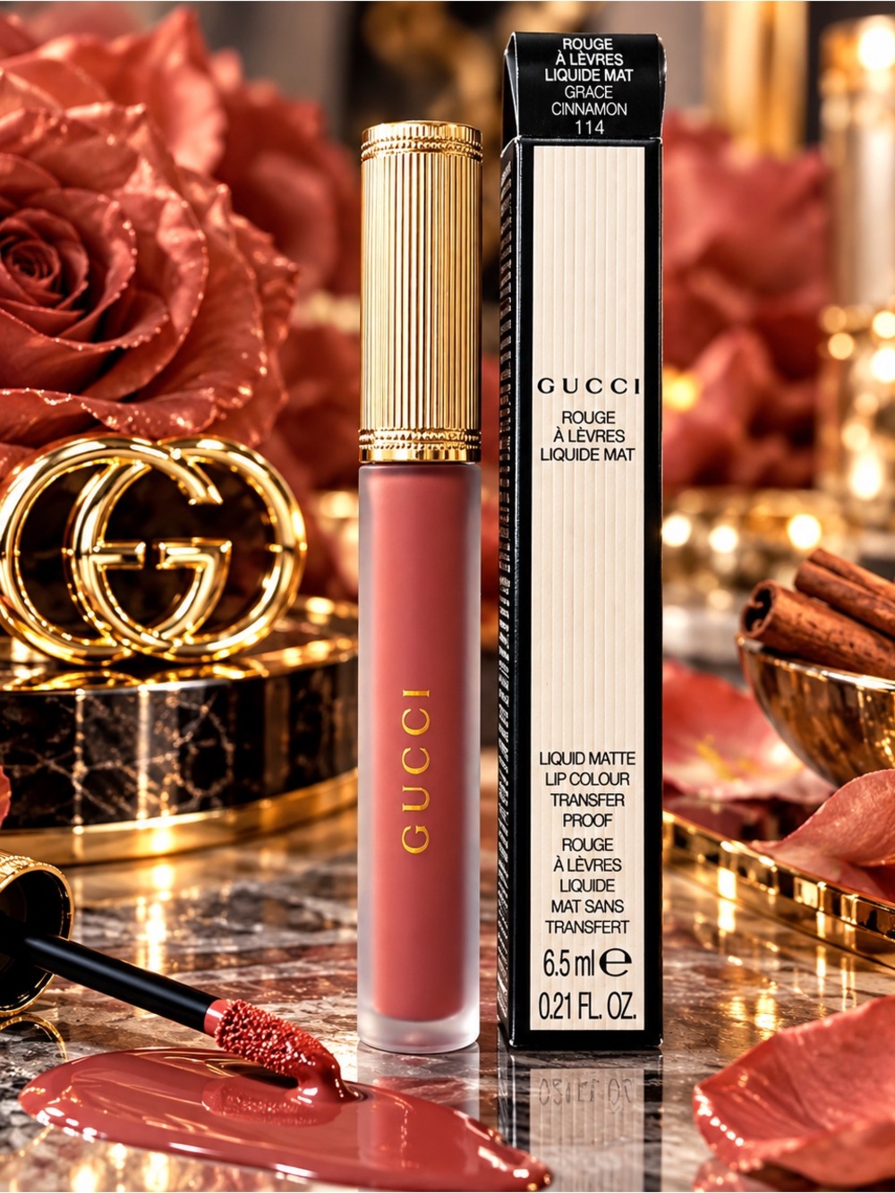 Gucci Rouge 114 À Lèvres Liquide Mat –Grace Cinnamon 👄